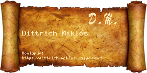 Dittrich Miklós névjegykártya